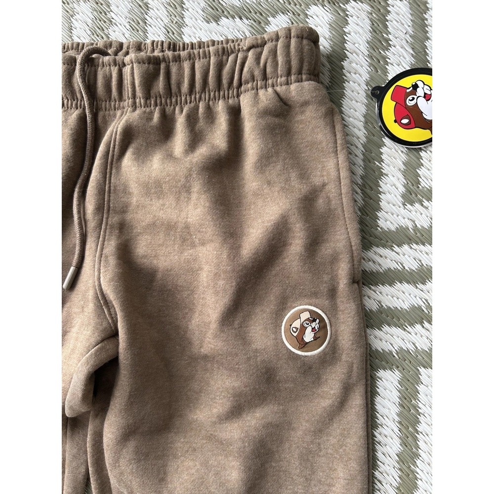 New Buc-ee's brown fleece jogger sweatpants Women's Small Roadtrip